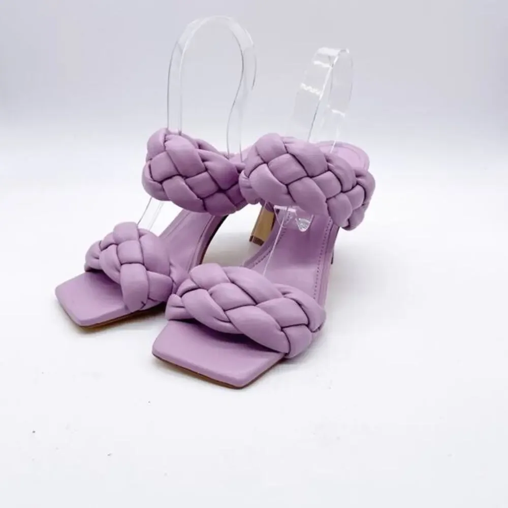 Marc Fisher Women's Light Purple Hammy Leather Block Heel Sandals Size 5M‎